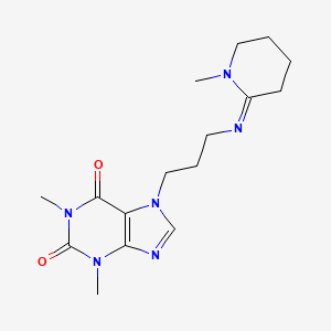 molecular formula C16H24N6O2 B15007561 1,3-dimethyl-7-(3-{[(2E)-1-methylpiperidin-2-ylidene]amino}propyl)-3,7-dihydro-1H-purine-2,6-dione 