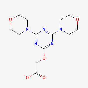 molecular formula C13H18N5O5- B15007569 {[4,6-Di(morpholin-4-yl)-1,3,5-triazin-2-yl]oxy}acetate 