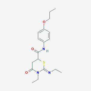 molecular formula C18H25N3O3S B15007582 (2Z)-3-ethyl-2-(ethylimino)-4-oxo-N-(4-propoxyphenyl)-1,3-thiazinane-6-carboxamide 