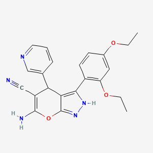 6-Amino-3-(2,4-diethoxyphenyl)-4-(pyridin-3-yl)-1,4-dihydropyrano[2,3-c]pyrazole-5-carbonitrile