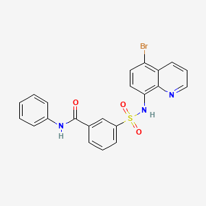 molecular formula C22H16BrN3O3S B15007617 3-[(5-bromoquinolin-8-yl)sulfamoyl]-N-phenylbenzamide 