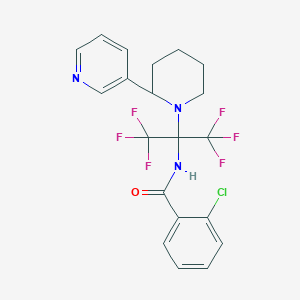 molecular formula C20H18ClF6N3O B15007628 2-chloro-N-{1,1,1,3,3,3-hexafluoro-2-[2-(pyridin-3-yl)piperidin-1-yl]propan-2-yl}benzamide 