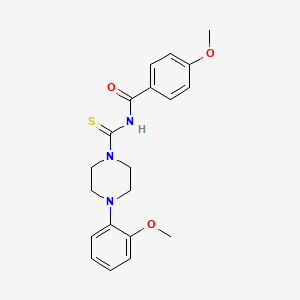 molecular formula C20H23N3O3S B15007634 4-methoxy-N-[4-(2-methoxyphenyl)piperazine-1-carbothioyl]benzamide 