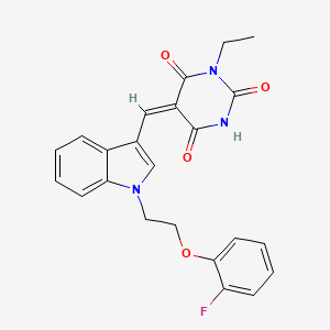 molecular formula C23H20FN3O4 B15007646 (5E)-1-ethyl-5-({1-[2-(2-fluorophenoxy)ethyl]-1H-indol-3-yl}methylidene)-2-hydroxypyrimidine-4,6(1H,5H)-dione 