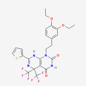 1-[2-(3,4-diethoxyphenyl)ethyl]-7-(thiophen-2-yl)-5,5-bis(trifluoromethyl)-5,8-dihydropyrimido[4,5-d]pyrimidine-2,4(1H,3H)-dione