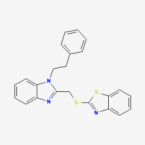 molecular formula C23H19N3S2 B15007660 Benzothiazole, 2-[1-(2-phenylethyl)-2-benzimidazolylmethylthio]- 