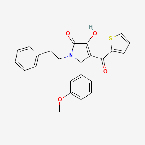 molecular formula C24H21NO4S B15007667 3-hydroxy-5-(3-methoxyphenyl)-1-(2-phenylethyl)-4-(thiophen-2-ylcarbonyl)-1,5-dihydro-2H-pyrrol-2-one 