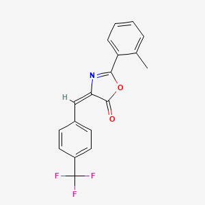 molecular formula C18H12F3NO2 B15007702 Oxazol-5(4H)-one, 4-(4-trifluoromethylbenzylidene)-2-(2-methylphenyl)- 