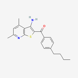 molecular formula C20H22N2OS B15007707 (3-Amino-4,6-dimethylthieno[2,3-b]pyridin-2-yl)(4-butylphenyl)methanone 