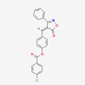 molecular formula C23H14ClNO4 B15007711 4-[(Z)-(5-oxo-3-phenyl-1,2-oxazol-4(5H)-ylidene)methyl]phenyl 4-chlorobenzoate 