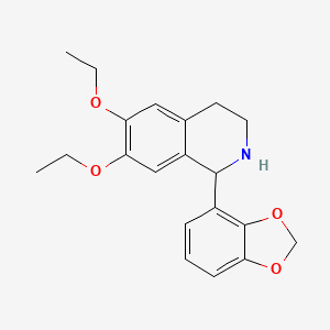 molecular formula C20H23NO4 B15007743 1-(1,3-Benzodioxol-4-yl)-6,7-diethoxy-1,2,3,4-tetrahydroisoquinoline 