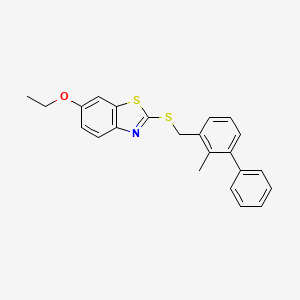 molecular formula C23H21NOS2 B15007746 6-Ethoxy-2-{[(2-methylbiphenyl-3-yl)methyl]sulfanyl}-1,3-benzothiazole 