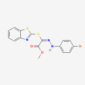 molecular formula C16H12BrN3O2S2 B15007758 methyl (2E)-(1,3-benzothiazol-2-ylsulfanyl)[2-(4-bromophenyl)hydrazinylidene]ethanoate 