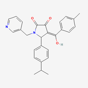 molecular formula C27H26N2O3 B15007760 3-hydroxy-4-[(4-methylphenyl)carbonyl]-5-[4-(propan-2-yl)phenyl]-1-(pyridin-3-ylmethyl)-1,5-dihydro-2H-pyrrol-2-one 