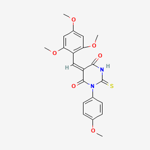 molecular formula C21H20N2O6S B15007790 (5E)-1-(4-methoxyphenyl)-2-sulfanylidene-5-[(2,4,6-trimethoxyphenyl)methylidene]-1,3-diazinane-4,6-dione 