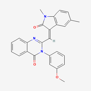 molecular formula C26H21N3O3 B15007808 2-[(Z)-(1,5-dimethyl-2-oxo-1,2-dihydro-3H-indol-3-ylidene)methyl]-3-(3-methoxyphenyl)quinazolin-4(3H)-one 