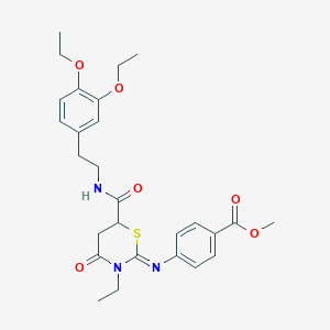 methyl 4-{[(2Z)-6-{[2-(3,4-diethoxyphenyl)ethyl]carbamoyl}-3-ethyl-4-oxo-1,3-thiazinan-2-ylidene]amino}benzoate