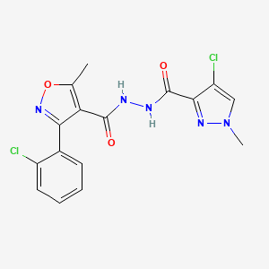 3-(2-Chloro-phenyl)-5-methyl-isoxazole-4-carboxylic acid N'-(4-chloro-1-methyl-1H-pyrazole-3-carbonyl)-hydrazide