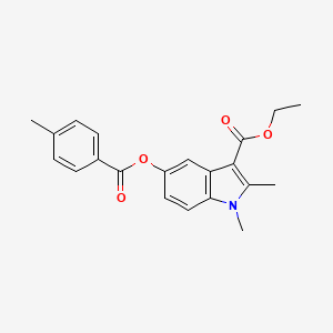 molecular formula C21H21NO4 B15007833 Ethyl 1,2-dimethyl-5-(4-methylbenzoyl)oxyindole-3-carboxylate CAS No. 4606-59-1