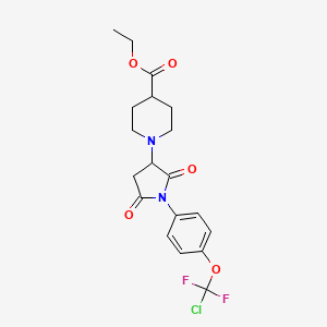 Ethyl 1-(1-{4-[chloro(difluoro)methoxy]phenyl}-2,5-dioxopyrrolidin-3-yl)piperidine-4-carboxylate