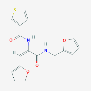 N-{(1E)-1-(furan-2-yl)-3-[(furan-2-ylmethyl)amino]-3-oxoprop-1-en-2-yl}thiophene-3-carboxamide