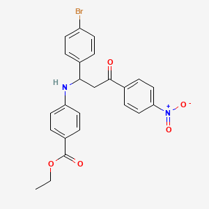 Ethyl 4-{[1-(4-bromophenyl)-3-(4-nitrophenyl)-3-oxopropyl]amino}benzoate