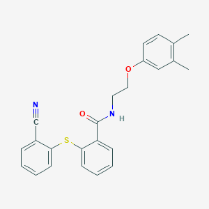 molecular formula C24H22N2O2S B15007965 2-[(2-cyanophenyl)sulfanyl]-N-[2-(3,4-dimethylphenoxy)ethyl]benzamide 