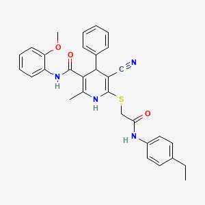 molecular formula C31H30N4O3S B15007973 5-cyano-6-({2-[(4-ethylphenyl)amino]-2-oxoethyl}sulfanyl)-N-(2-methoxyphenyl)-2-methyl-4-phenyl-1,4-dihydropyridine-3-carboxamide 