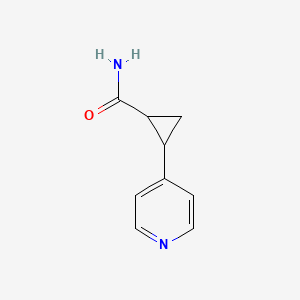 2-(Pyridin-4-YL)cyclopropane-1-carboxamide