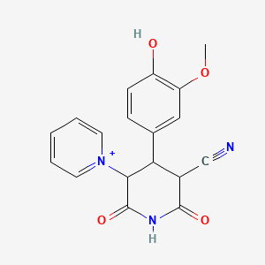 1-[5-Cyano-4-(4-hydroxy-3-methoxyphenyl)-2,6-dioxopiperidin-3-yl]pyridinium