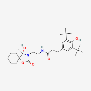 molecular formula C28H44N2O5 B15007994 3-(3,5-di-tert-butyl-4-hydroxyphenyl)-N-[2-(4-hydroxy-4-methyl-2-oxo-1-oxa-3-azaspiro[4.5]dec-3-yl)ethyl]propanamide 