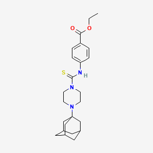 molecular formula C24H33N3O2S B15008010 Ethyl 4-{[4-(adamantan-1-YL)piperazine-1-carbothioyl]amino}benzoate 