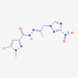 5-chloro-1-methyl-N'-[(2E)-1-(3-nitro-1H-1,2,4-triazol-1-yl)propan-2-ylidene]-1H-pyrazole-3-carbohydrazide