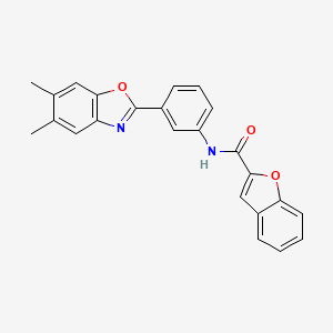 molecular formula C24H18N2O3 B15008043 N-[3-(5,6-dimethyl-1,3-benzoxazol-2-yl)phenyl]-1-benzofuran-2-carboxamide 