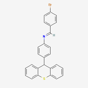 molecular formula C26H18BrNS B15008065 N-[(E)-(4-bromophenyl)methylidene]-4-(9H-thioxanthen-9-yl)aniline 