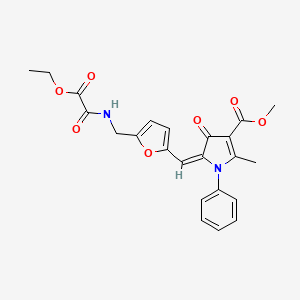 molecular formula C23H22N2O7 B15008070 methyl (5E)-5-{[5-({[ethoxy(oxo)acetyl]amino}methyl)furan-2-yl]methylidene}-2-methyl-4-oxo-1-phenyl-4,5-dihydro-1H-pyrrole-3-carboxylate 