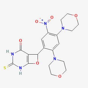 molecular formula C19H21N5O6S B15008072 7-(2,4-Dimorpholin-4-yl-5-nitrophenyl)-3-thioxo-8-oxa-2,4-diazabicyclo[4.2.0]oct-1(6)-en-5-one 