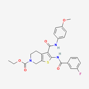 ethyl 2-{[(3-fluorophenyl)carbonyl]amino}-3-[(4-methoxyphenyl)carbamoyl]-4,7-dihydrothieno[2,3-c]pyridine-6(5H)-carboxylate