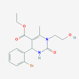 molecular formula C16H19BrN2O4 B15008116 Ethyl 4-(2-bromophenyl)-1-(2-hydroxyethyl)-6-methyl-2-oxo-1,2,3,4-tetrahydropyrimidine-5-carboxylate 