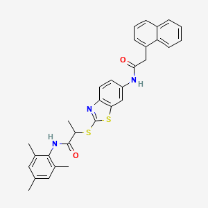 molecular formula C31H29N3O2S2 B15008153 2-({6-[(naphthalen-1-ylacetyl)amino]-1,3-benzothiazol-2-yl}sulfanyl)-N-(2,4,6-trimethylphenyl)propanamide 