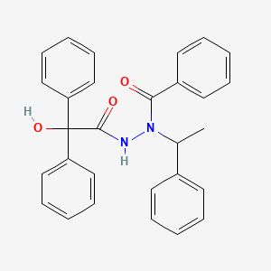 molecular formula C29H26N2O3 B15008170 N'-[hydroxy(diphenyl)acetyl]-N-(1-phenylethyl)benzohydrazide 