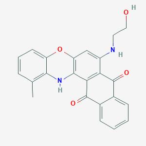 molecular formula C23H18N2O4 B15008223 7-[(2-hydroxyethyl)amino]-1-methyl-8H-naphtho[2,3-a]phenoxazine-8,13(14H)-dione 