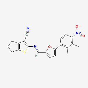 2-({(E)-[5-(2,3-dimethyl-4-nitrophenyl)furan-2-yl]methylidene}amino)-5,6-dihydro-4H-cyclopenta[b]thiophene-3-carbonitrile