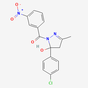 [5-(4-chlorophenyl)-5-hydroxy-3-methyl-4,5-dihydro-1H-pyrazol-1-yl](3-nitrophenyl)methanone