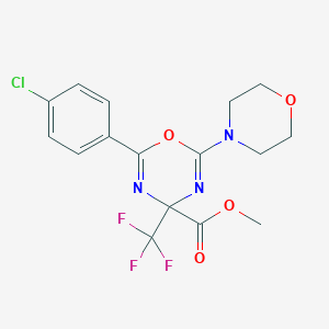 methyl 2-(4-chlorophenyl)-6-(morpholin-4-yl)-4-(trifluoromethyl)-4H-1,3,5-oxadiazine-4-carboxylate