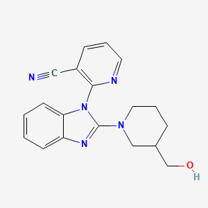 2-(2-(3-(hydroxymethyl)piperidin-1-yl)-1H-benzo[d]imidazol-1-yl)nicotinonitrile