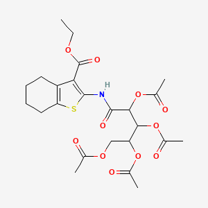 Benzothiophene-3-carboxylic acid, 4,5,6,7-tetrahydro-2-(2,3,4,5-tetraacetoxypentanoylamino)-, ethyl ester