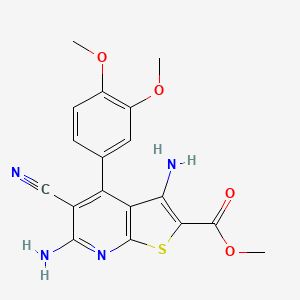 Methyl 3,6-diamino-5-cyano-4-(3,4-dimethoxyphenyl)thieno[2,3-b]pyridine-2-carboxylate