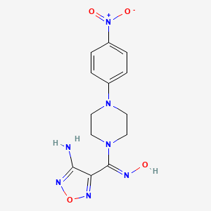 molecular formula C13H15N7O4 B15008270 4-[(Z)-(Hydroxyimino)[4-(4-nitrophenyl)piperazin-1-YL]methyl]-1,2,5-oxadiazol-3-amine 