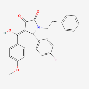 molecular formula C26H22FNO4 B15008275 5-(4-fluorophenyl)-3-hydroxy-4-[(4-methoxyphenyl)carbonyl]-1-(2-phenylethyl)-1,5-dihydro-2H-pyrrol-2-one 